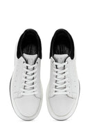 Erkek Beyaz Bağcıklı Deri Sneaker | Derimod Erkek Beyaz Bağcıklı Deri Sneaker | Derimod