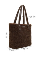 Woman Brown Plush Teddy Shoulder Bag | Derimod Woman Brown Plush Teddy Shoulder Bag | Derimod