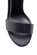 Women's Snakeskin Patterned Heeled Sandals | Derimod Women's Snakeskin Patterned Heeled Sandals | Derimod