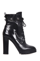 Women's Lace-Up Leather Boots | Derimod Women's Lace-Up Leather Boots | Derimod