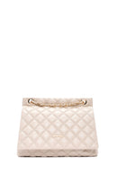 Women's Beige Long Strap Quilted Shoulder Bag | Derimod Women's Beige Long Strap Quilted Shoulder Bag | Derimod