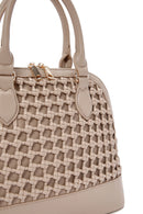 Women's Mink Long Strap Knitted Shoulder Bag | Derimod Women's Mink Long Strap Knitted Shoulder Bag | Derimod