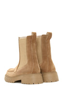 Kadın Bej Süet Deri Chelsea Bot | Derimod Kadın Bej Süet Deri Chelsea Bot | Derimod
