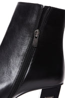 Woman Black Zip Closure Thick-Heeled Leather Boots | Derimod Woman Black Zip Closure Thick-Heeled Leather Boots | Derimod