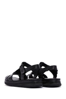 Women's Black Ankle Strap Leather Comfort Sandals | Derimod Women's Black Ankle Strap Leather Comfort Sandals | Derimod