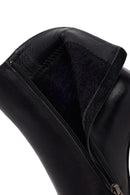 Woman Black Zip Closure Thick-Heeled Leather Boots | Derimod Woman Black Zip Closure Thick-Heeled Leather Boots | Derimod