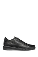 Geox Men's Black U Aerantis A - Tumb Laced Leather Sneaker | Derimod Geox Men's Black U Aerantis A - Tumb Laced Leather Sneaker | Derimod