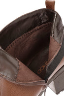 Women's Brown Zippered Thick Heeled Boots | Derimod Women's Brown Zippered Thick Heeled Boots | Derimod