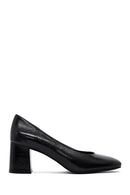 Woman Black Thick-heeled Leather Shoes | Derimod Woman Black Thick-heeled Leather Shoes | Derimod
