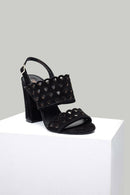 Suede Women's Heeled Leather Sandals | Derimod Suede Women's Heeled Leather Sandals | Derimod