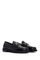 Kadın Siyah Tokalı Deri Maskülen Loafer | Derimod Kadın Siyah Tokalı Deri Maskülen Loafer | Derimod