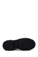 Women's Black Leather Thick Soled Boots | Derimod Women's Black Leather Thick Soled Boots | Derimod