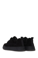 Erkek Siyah Bağcıklı Kalın Tabanlı Nubuk Deri Sneaker | Derimod Erkek Siyah Bağcıklı Kalın Tabanlı Nubuk Deri Sneaker | Derimod