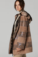 Dalia Kadın Kahverengi Kapüşonlu Deri Kaban | Derimod Dalia Kadın Kahverengi Kapüşonlu Deri Kaban | Derimod