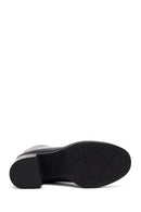 Woman Black Zip Closure Thick-Heeled Leather Boots | Derimod Woman Black Zip Closure Thick-Heeled Leather Boots | Derimod