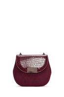Woman Burgundy Chain Strap Printed Shoulder Bag | Derimod Woman Burgundy Chain Strap Printed Shoulder Bag | Derimod