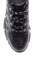 Men's Crocodile Patterned Leather Sneaker | Derimod Men's Crocodile Patterned Leather Sneaker | Derimod