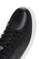 Erkek Siyah Bağcıklı Deri Sneaker | Derimod Erkek Siyah Bağcıklı Deri Sneaker | Derimod