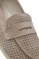 Women's Beige Suede Leather Loafer | Derimod Women's Beige Suede Leather Loafer | Derimod