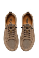 Derimod Zero Male Beige Lace-Up Thick-Soled Fabric Sneaker | Derimod Derimod Zero Male Beige Lace-Up Thick-Soled Fabric Sneaker | Derimod