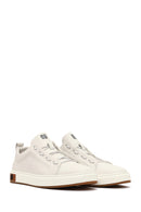 Male White Lace-Up Leather Sneaker | Derimod Male White Lace-Up Leather Sneaker | Derimod