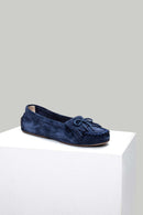 Suede Blue Women's Leather Loafer | Derimod Suede Blue Women's Leather Loafer | Derimod