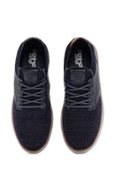 Men's Navy Blue Fabric Sneakers | Derimod Men's Navy Blue Fabric Sneakers | Derimod