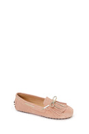 Woman Powder Tasselled Suede Loafer | Derimod Woman Powder Tasselled Suede Loafer | Derimod