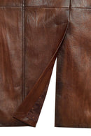 Juliet Women's Brown Fur Leather Coat | Derimod Juliet Women's Brown Fur Leather Coat | Derimod