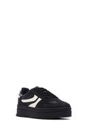 Kadın Siyah Bağcıklı Kalın Tabanlı Sneaker | Derimod Kadın Siyah Bağcıklı Kalın Tabanlı Sneaker | Derimod