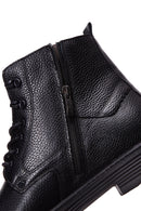 Men's Black Leather Flat Boots | Derimod Men's Black Leather Flat Boots | Derimod
