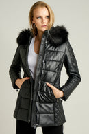 Blanch Long Kadın Deri Ceket | Derimod Blanch Long Kadın Deri Ceket | Derimod