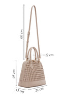 Women's Mink Long Strap Knitted Shoulder Bag | Derimod Women's Mink Long Strap Knitted Shoulder Bag | Derimod