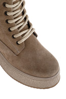 Women's Beige Thick Soled Boots Suede Leather Boots | Derimod Women's Beige Thick Soled Boots Suede Leather Boots | Derimod