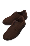 Male Brown Lace-Up Nubuck Leather Casual Shoes | Derimod Male Brown Lace-Up Nubuck Leather Casual Shoes | Derimod