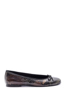 Women's Snakeskin Patterned Leather Ballerinas | Derimod Women's Snakeskin Patterned Leather Ballerinas | Derimod