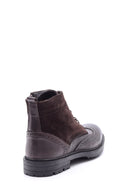 Men's Suede Detailed Leather Boots | Derimod Men's Suede Detailed Leather Boots | Derimod