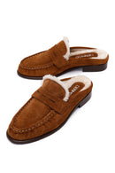 Woman Tan Suede Slipper | Derimod Woman Tan Suede Slipper | Derimod