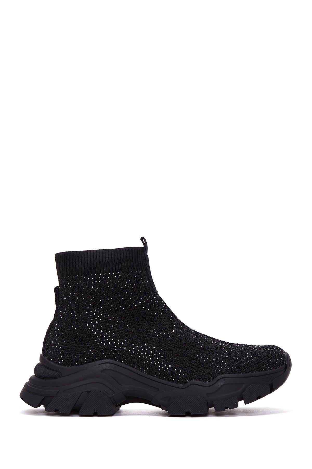 Kadın Siyah Taşlı Kalın Tabanlı Bilekli Sneaker 22WFD43146F | Derimod