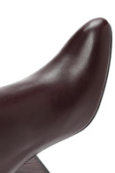 Kadın Bordo Fermuarlı Kalın Yüksek Topuklu Deri Bot | Derimod Kadın Bordo Fermuarlı Kalın Yüksek Topuklu Deri Bot | Derimod