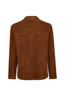 Melanie Woman Whisky Nubuck Leather Blazer Jacket | Derimod Melanie Woman Whisky Nubuck Leather Blazer Jacket | Derimod