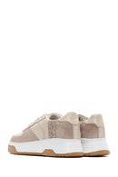 Women's Beige Suede Leather Detailed Sneaker | Derimod Women's Beige Suede Leather Detailed Sneaker | Derimod
