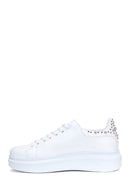 Women's White Stone Thick Soled Sneaker | Derimod Women's White Stone Thick Soled Sneaker | Derimod