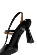 Women's Black Open-Back Heeled Leather Shoes | Derimod Women's Black Open-Back Heeled Leather Shoes | Derimod