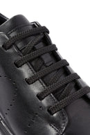 Erkek Siyah Bağcıklı Deri Sneaker | Derimod Erkek Siyah Bağcıklı Deri Sneaker | Derimod