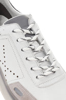 Erkek Beyaz Bağcıklı Deri Sneaker | Derimod Erkek Beyaz Bağcıklı Deri Sneaker | Derimod