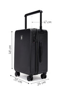 Unisex Black Cabin-Size Suitcase | Derimod Unisex Black Cabin-Size Suitcase | Derimod