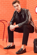 Erkek Siyah Püsküllü Deri Loafer | Derimod Erkek Siyah Püsküllü Deri Loafer | Derimod