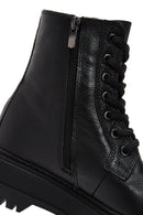 Women's Black Leather Thick Soled Boots | Derimod Women's Black Leather Thick Soled Boots | Derimod