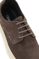 Erkek Gri Bağcıklı Süet Deri Casual Ayakkabı | Derimod Erkek Gri Bağcıklı Süet Deri Casual Ayakkabı | Derimod